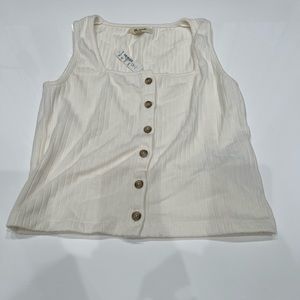 Madewell Ribbed Button Front Crop Tank